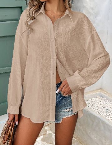 Camasa Oversize SHEIN, crem