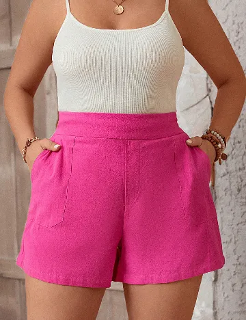 Pantaloni scurti SHEIN CURVE, roz