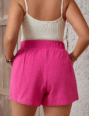 Pantaloni scurti SHEIN CURVE, roz