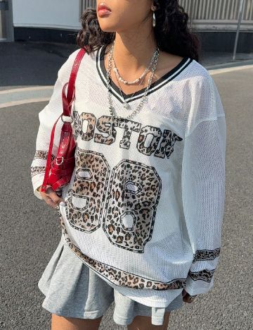 Bluza Oversize Shein Kids, alb