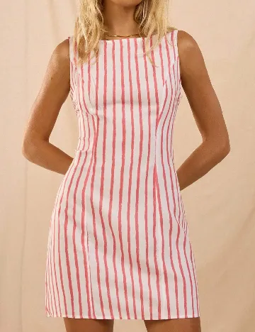 Rochie scurta SHEIN, alb/roz