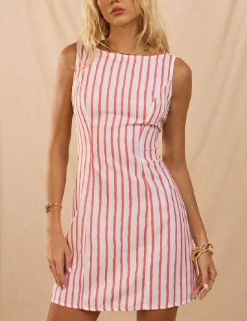 Rochie scurta SHEIN, alb/roz