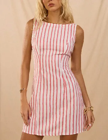 Rochie scurta SHEIN, alb/roz