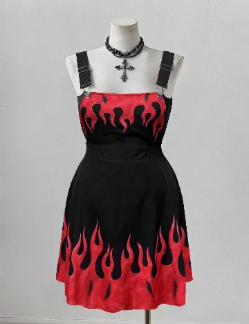 Rochie scurta SHEIN CURVE, negru/rosu