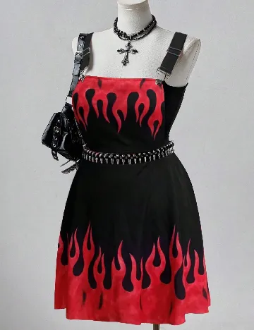 Rochie scurta SHEIN CURVE, negru/rosu