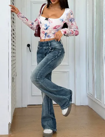 Top SHEIN, floral print