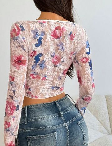 Top SHEIN, floral print