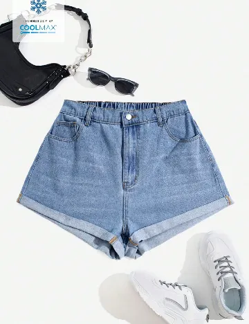 Pantaloni scurti SHEIN CURVE, albastru
