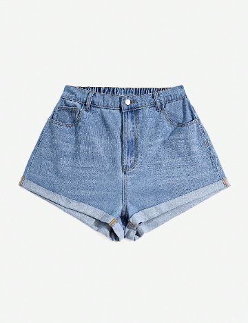 Pantaloni scurti SHEIN CURVE, albastru