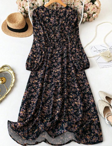 Rochie lunga SHEIN CURVE, floral print