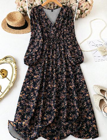 Rochie lunga SHEIN CURVE, floral print