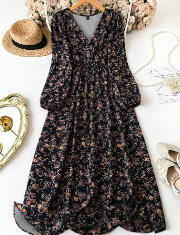 Rochie lunga SHEIN CURVE, floral print