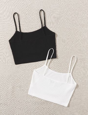 Set topuri 2 bucati SHEIN, alb/negru