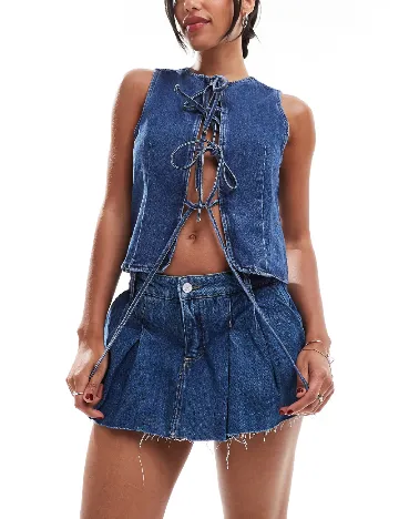 Fusta pantalon Only, albastru