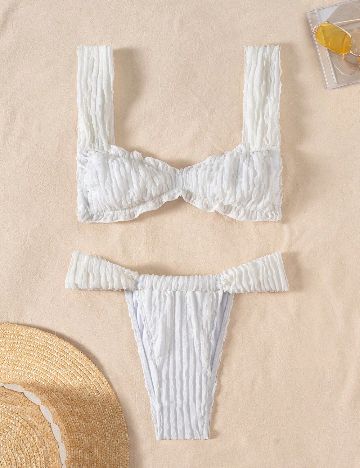 Costum de baie SHEIN, alb