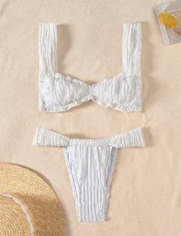 Costum de baie SHEIN, alb