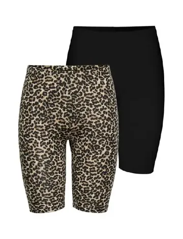 Set colanti 2 perechi Only, animal print/negru