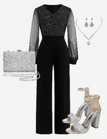 Salopeta Shein Kids, negru