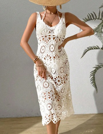 Rochie de plaja SHEIN, alb