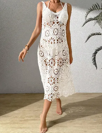 Rochie de plaja SHEIN, alb