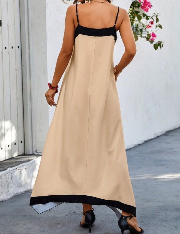 Rochie lunga SHEIN, crem/negru