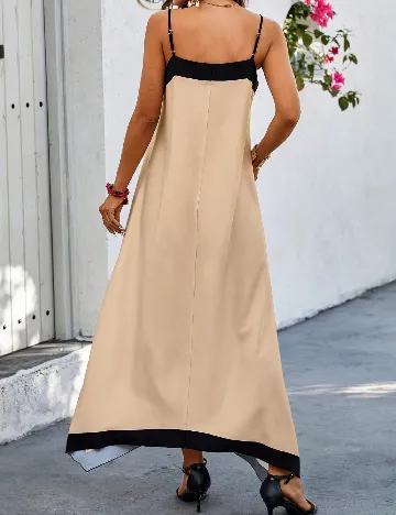 Rochie lunga SHEIN, crem/negru