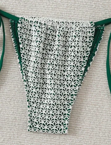 Costum de baie SHEIN, alb/verde