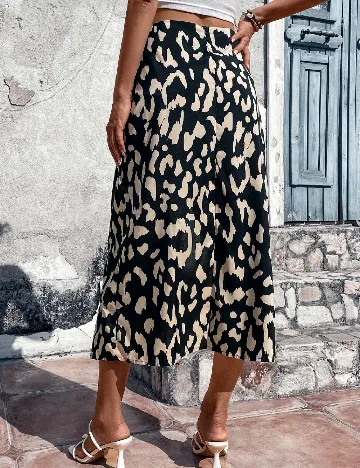 Fusta SHEIN, negru/crem