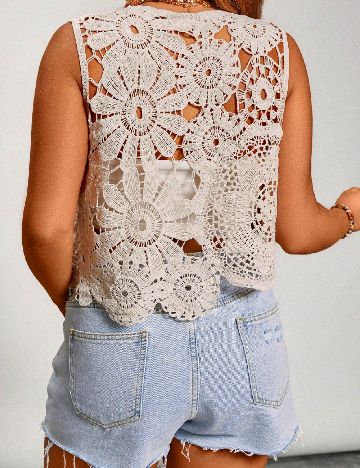 Top SHEIN CURVE, crem