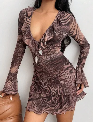 Rochie scurta SHEIN, maro