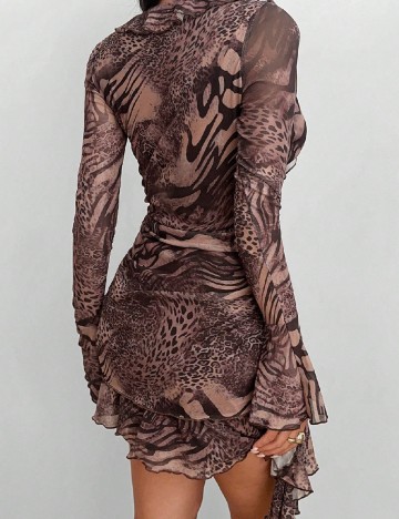 Rochie scurta SHEIN, maro