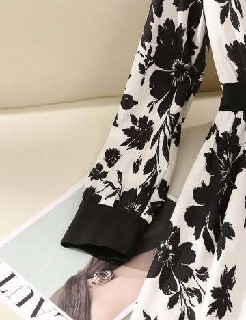 Rochie medie SHEIN, alb/negru