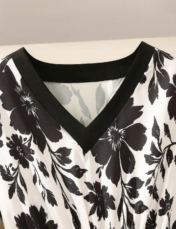 Rochie medie SHEIN, alb/negru