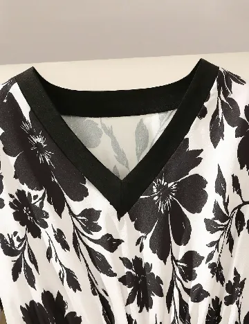 Rochie medie SHEIN, alb/negru