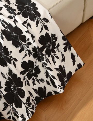 Rochie medie SHEIN, alb/negru