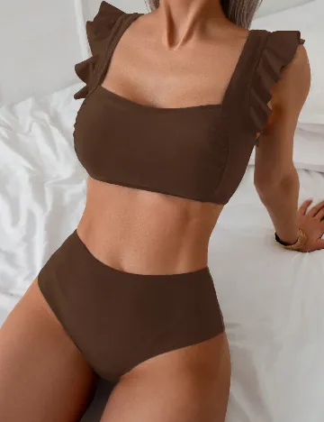 Costum de baie SHEIN, maro