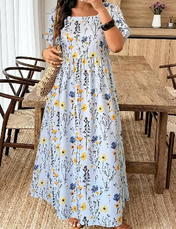 Rochie lunga SHEIN CURVE, floral print