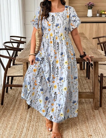 Rochie lunga SHEIN CURVE, floral print