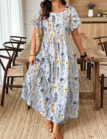 Rochie lunga SHEIN CURVE, floral print