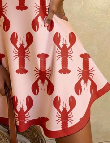 Rochie scurta SHEIN, roz/rosu