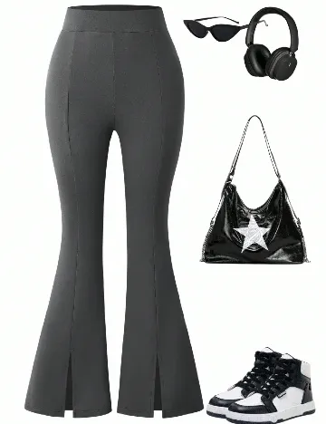 Pantaloni Shein Kids, gri