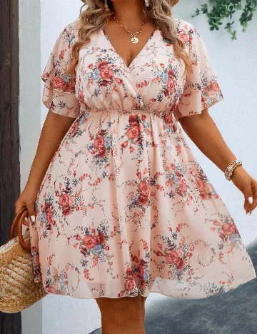 Rochie scurta SHEIN CURVE, floral print