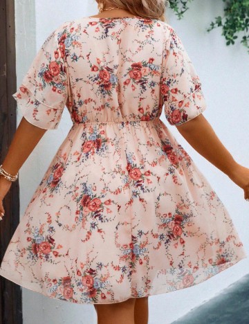 Rochie scurta SHEIN CURVE, floral print