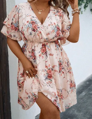 Rochie scurta SHEIN CURVE, floral print