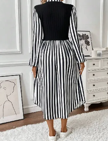 Rochie medie SHEIN, negru/alb