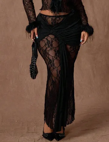 Fusta SHEIN CURVE, negru