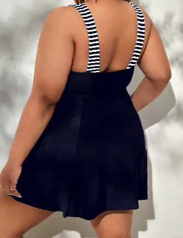 Costum de baie SHEIN CURVE, alb/bleumarin