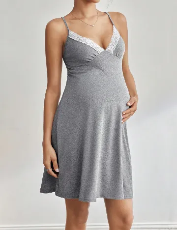 Rochie de noapte SHEIN Maternity, gri