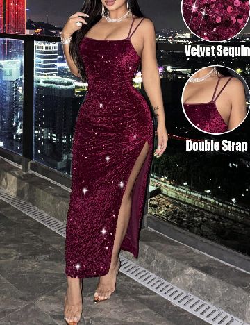 Rochie lunga SHEIN, roz inchis