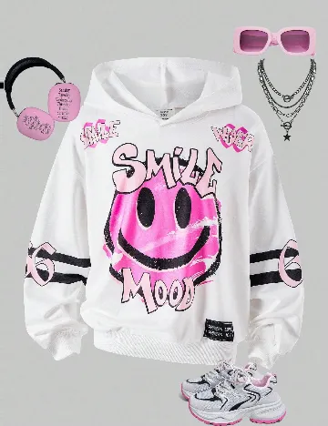 Hanorac Shein Kids, alb